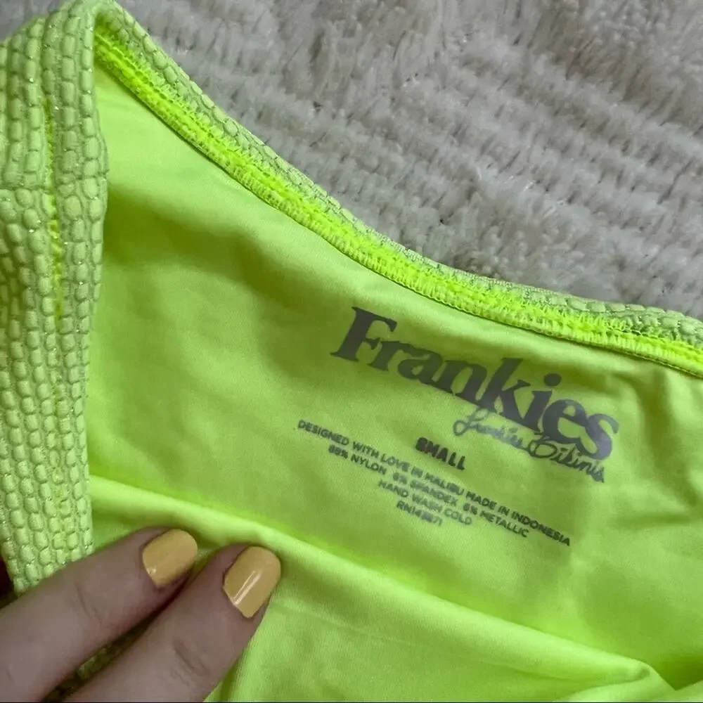 Frankie's Bikinis Grotto High Waisted Metallic Swimsuit Bottoms in Sundance